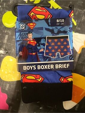 DC Boys' Superman 1 Boxer Briefs - Blue, Red, Yellow